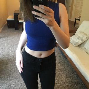 Forever 21 cropped royal blue tank